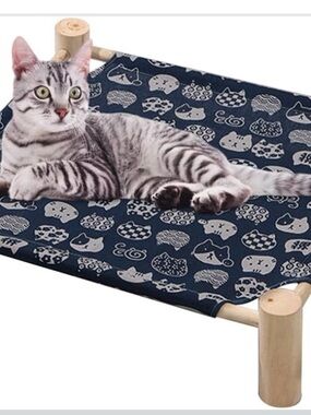 Amazon Navy Blue Grid Elevated Cat Hammock Bed.Size 52cm\20.47in